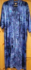 Vtg California Dynasty Gown Robe Set Sheer Satin Lingerie Penoir Long Women's S
