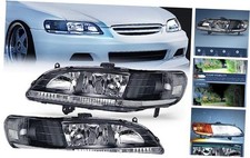 Headlight Assembly Compatible with 1998 1999 Black Housing Clear Reflector