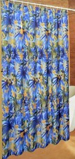 Tropical Blue Print Texture Fabric SHOWER CURTAIN Caribbean Joe 70"x72"