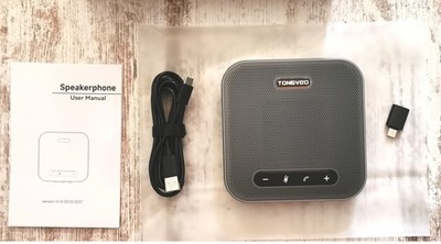 TONGVEO Bluetooth-Konferenzlautsprecher 4 Mikrofone KI-Geräuschunterdrückung