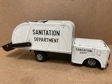 Yoshi 1950s Tin Lithograph Friction Driven Sanitation Dept Truck Made in Japan