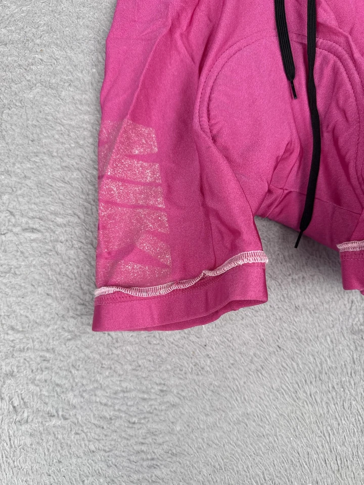 VINTAGE Nike Cycling Shorts Women Small Pink Logo Padded Chamois USA - Image 3 of 4
