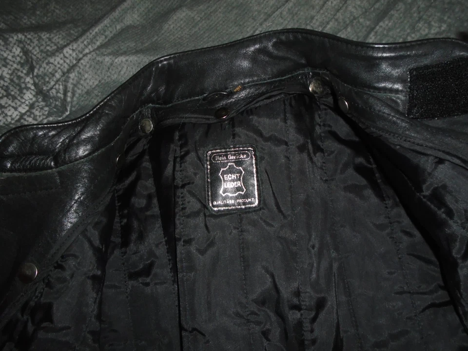 HEIN GERICKE BLACK Leather heavy Motorcycle Biker Jacket size 44 - Image 3 of 4