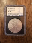 2017 $1 AMERICAN SILVER EAGLE NGC MS70 EARLY RELEASES LABEL BLACK CORE HOLDER