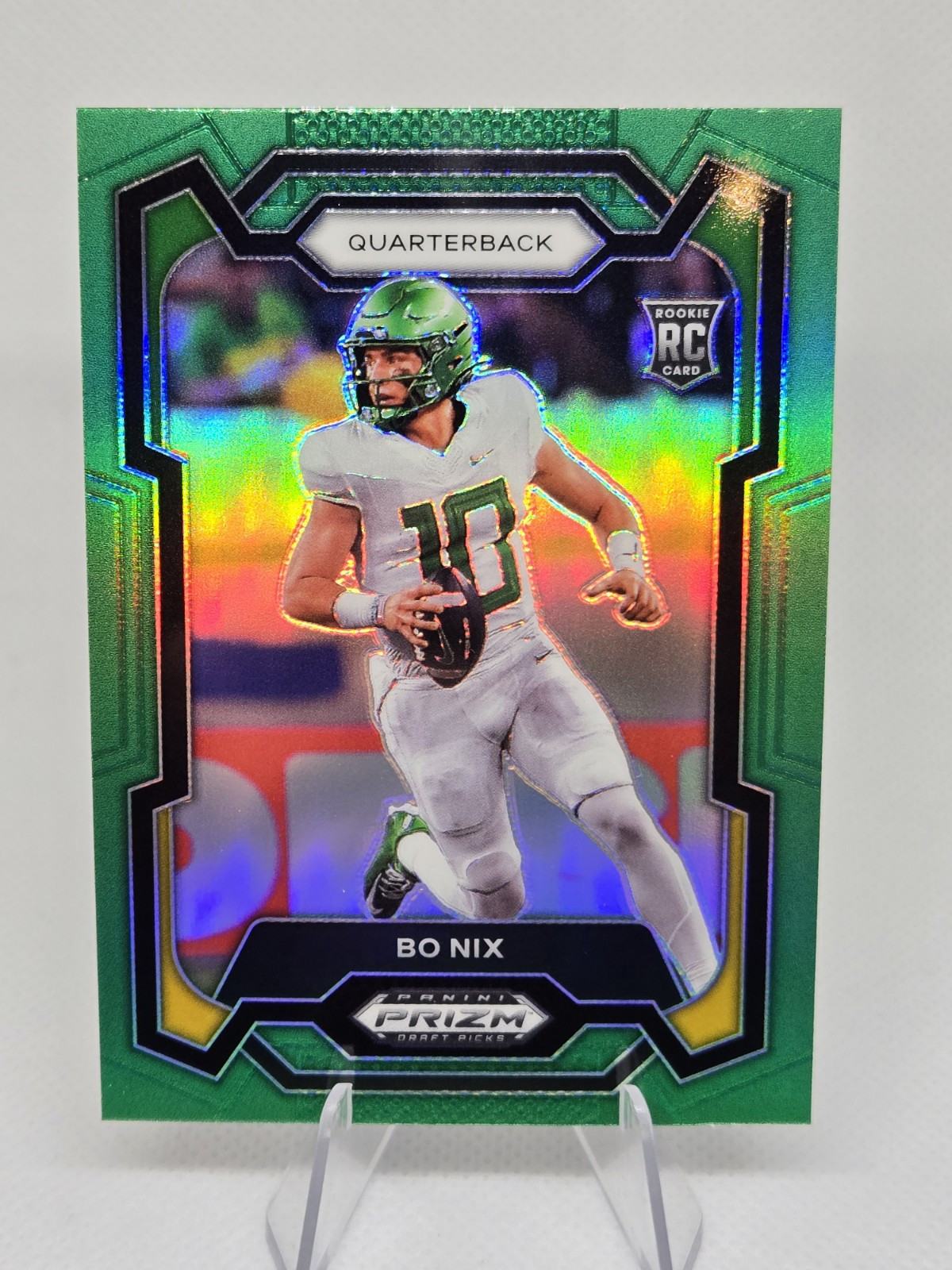 2024 Panini Prizm Draft Picks - Green Prizm #105 Bo Nix (RC)