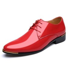 Chic Men's Faux Leather Lace Up Oxfords Wedding Evening Party Casual Dress Shoes