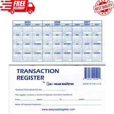 12 Checkbook Transaction Registers 2025-2026-2027 Calendars Check Book Bank ...