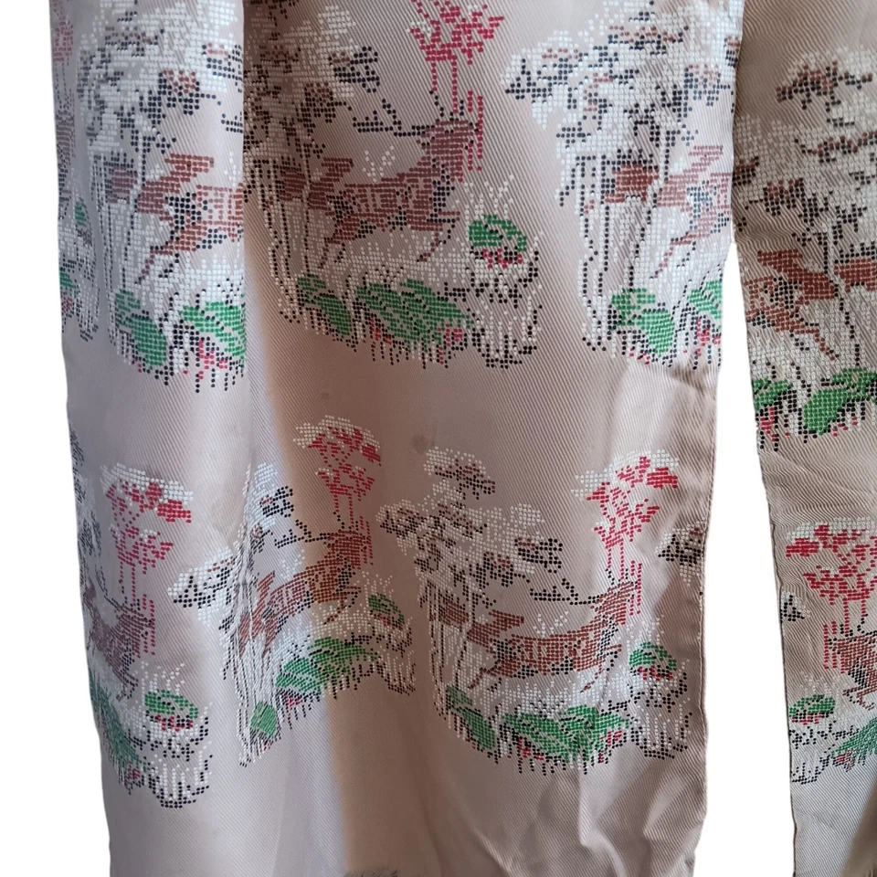 Bufanda vintage para hombre años 40 con flecos de rayón Beau Brummel Petit Point ciervo 52" Foto 3 de 4