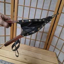 Vintage Chimney Fireplace Bellow 15" Air Blower Fire Starter Wood Leather Brass