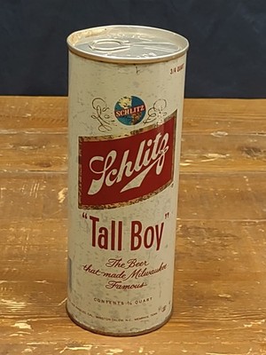 Schlitz Tall Boy Steel 3/4 Quart Empty Pull Tab Never Removed.
