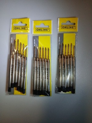 Lot Of 3-6x Parker Compatible Ballpoint  BLACK Biro Pens Medium Ball Pen Refills