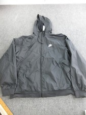 Nike Jacket Mens 2XL Black Hooded Full Zip Running Windbreaker 727324-010