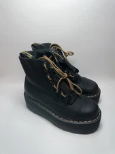 Size 8 - Dr. Martens Women's Sinclair Hi Max Boots Platform Retro Black Pisa Zip
