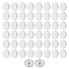 50pcs Metal Round Flat Sewing Buttons 30mm Alloy Button, Silver Tone