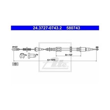 ATE Handbremsseil hinten links für Opel Corsa B Tigra