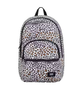 VANS Ranged 2 Prints Backpack Beige Brown Leopard Print School Laptop pocket