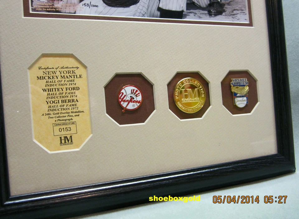 Yogi Berra, Whitey Ford y Mickey Mantle, Edición Limitada Fotomint, Yankees de Nueva York Foto 3 de 4