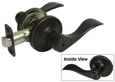 Privacy Oil Rubbed Bronze Lever Handle Door knob Locks Bedroom and Bathroom
