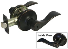 Privacy Oil Rubbed Bronze Lever Handle Door knob Locks Bedroom and Bathroom 