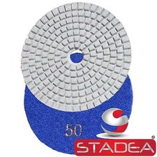 Diamond Polishing Pads 4" Wet/Dry Granite Marble Concrete Stone 10PC Grit 50