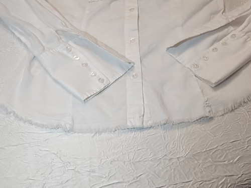 Y2K White Ruffle Dress Shirt By Express Size Small New - Picture 9 of 17