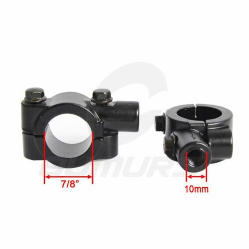 M10 7/8" Motorcycle Handlebar Rearview Mirror Mount Holder Adapter Clamp Bracket - Picture 3 of 12