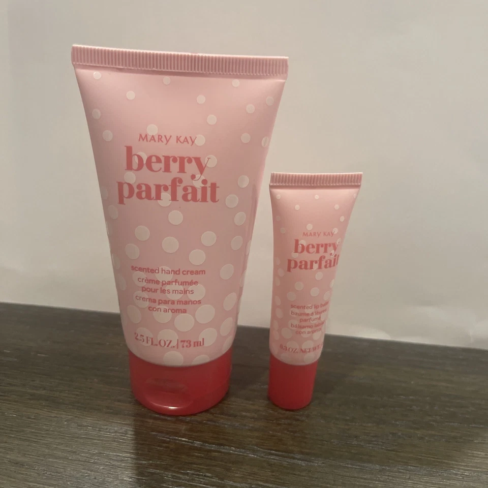 Conjunto de presente Mary Kay Berry Parfait ~ 2,5 oz creme para as mãos + 0,3 oz. Bálsamo labial NOVO - Imagem 2 de 4