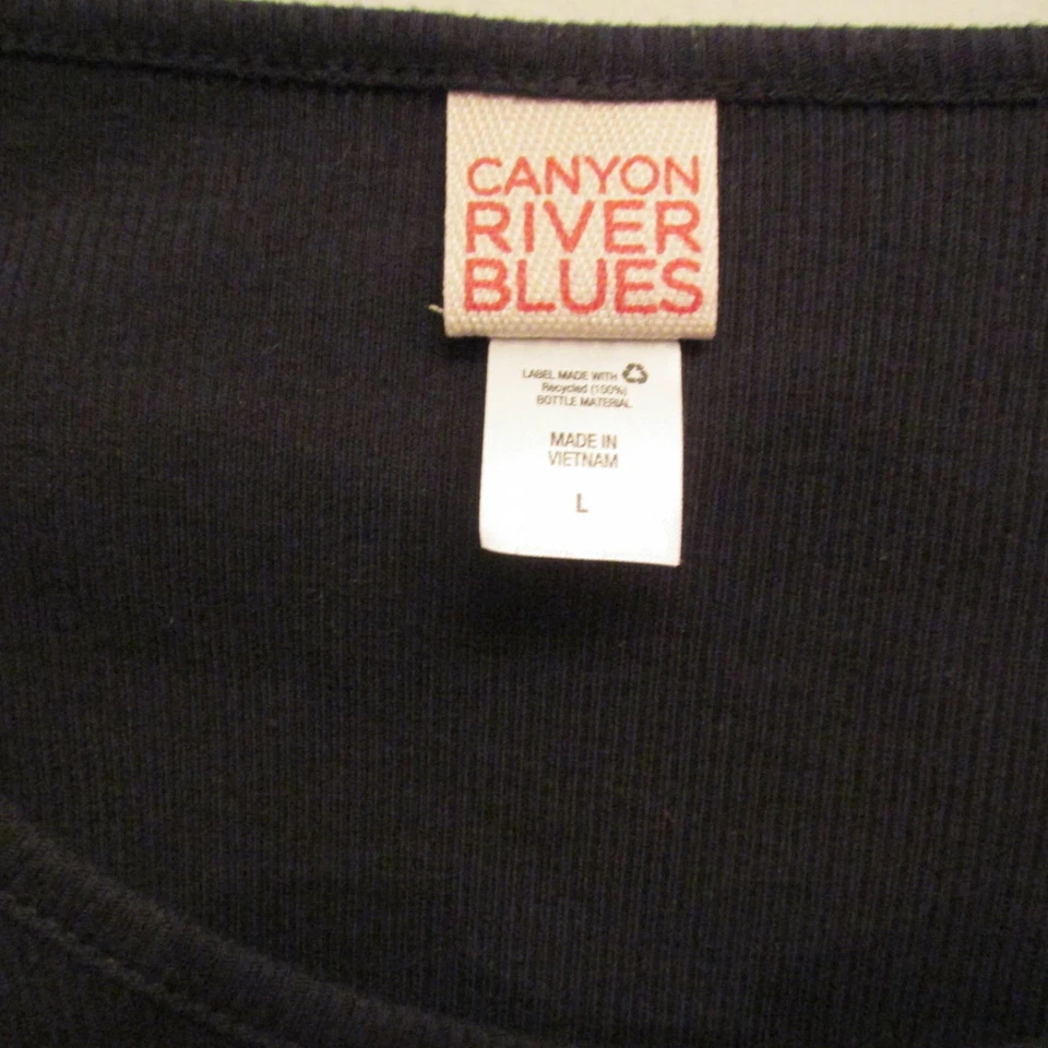 Top Canyon River Azul Mujer Grande Negro Encaje Manga Larga Pullover Estrás Foto 3 de 4