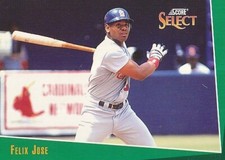 #131 ST. LOUIS CARDINALS # FELIX JOSE - RF # BASEBALL CARD SCORE SELECT MBL 1992