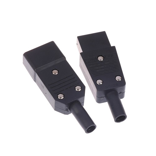 16A 250V Black IEC Straight Cable Plug Connector C13 C14 Female Male Plug - Afbeelding 10 van 14