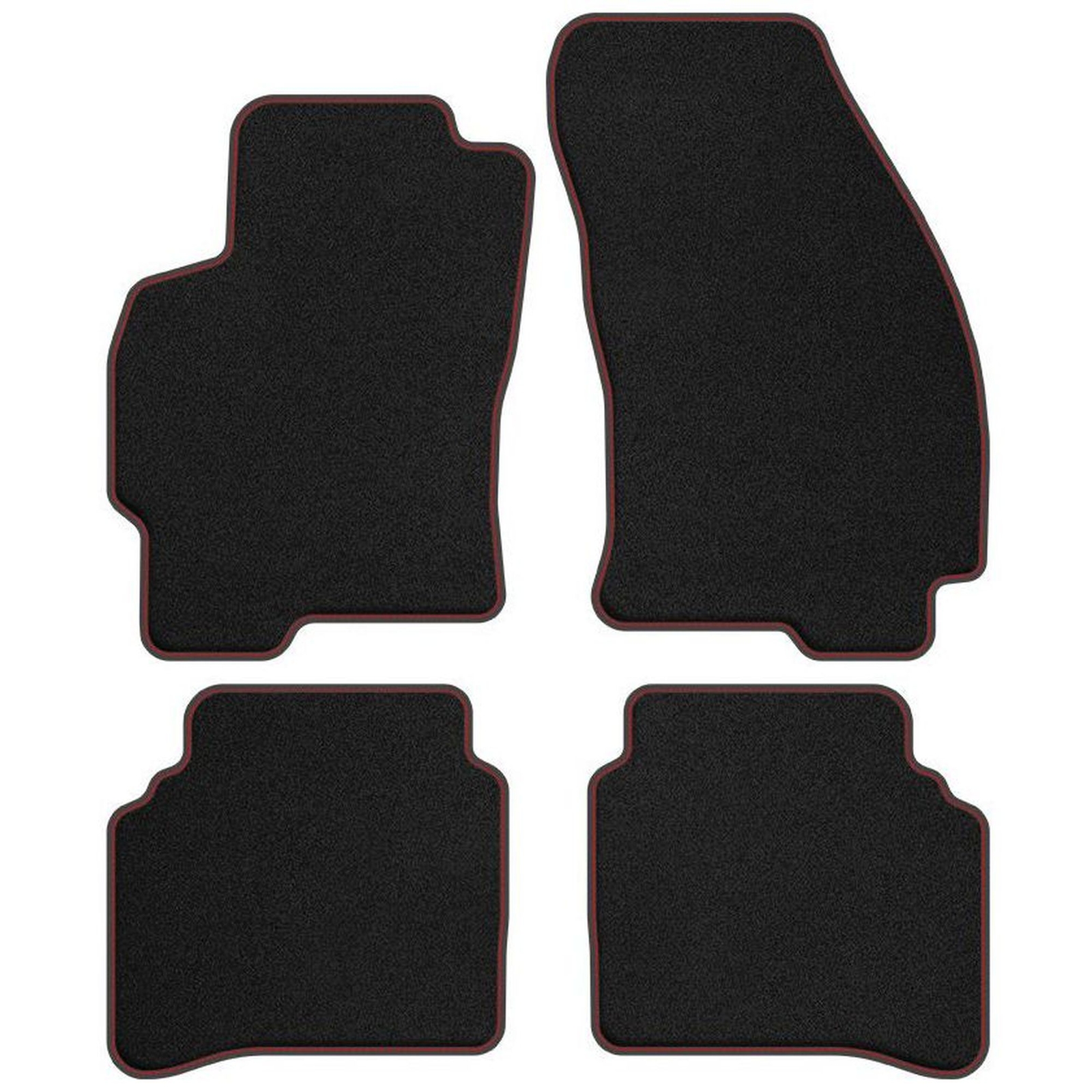 Tapis de sol velour premium finition mat rouge pour Ford Mondeo III