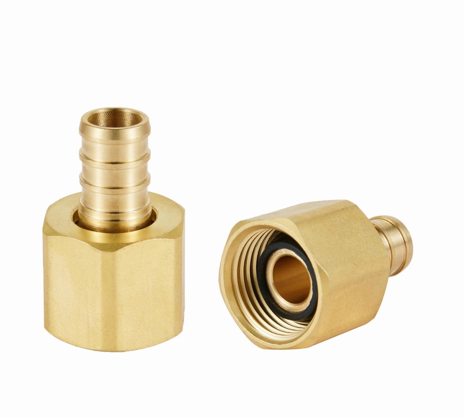 EFIELD 2 PCS 3/4"PEX X 3/4" FEMALE NPT METAL SWIVEL BRASS CRIMP FITTING. NO LEAD
