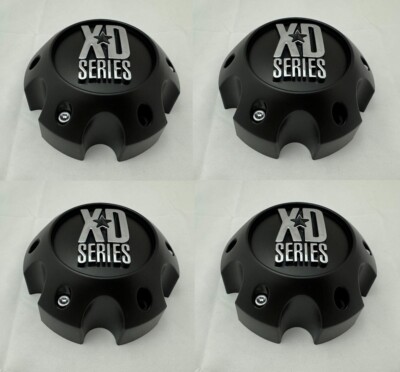 SET OF 4 KMC XD SERIES 6 LUG WHEEL RIM BLACK CENTER CAP 882-1456-CAP 1079L145MB