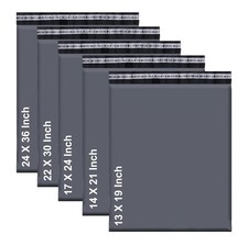 Mailing Bags, Grey Parcel Delivery Bags with Self-Seal Closure Flexible