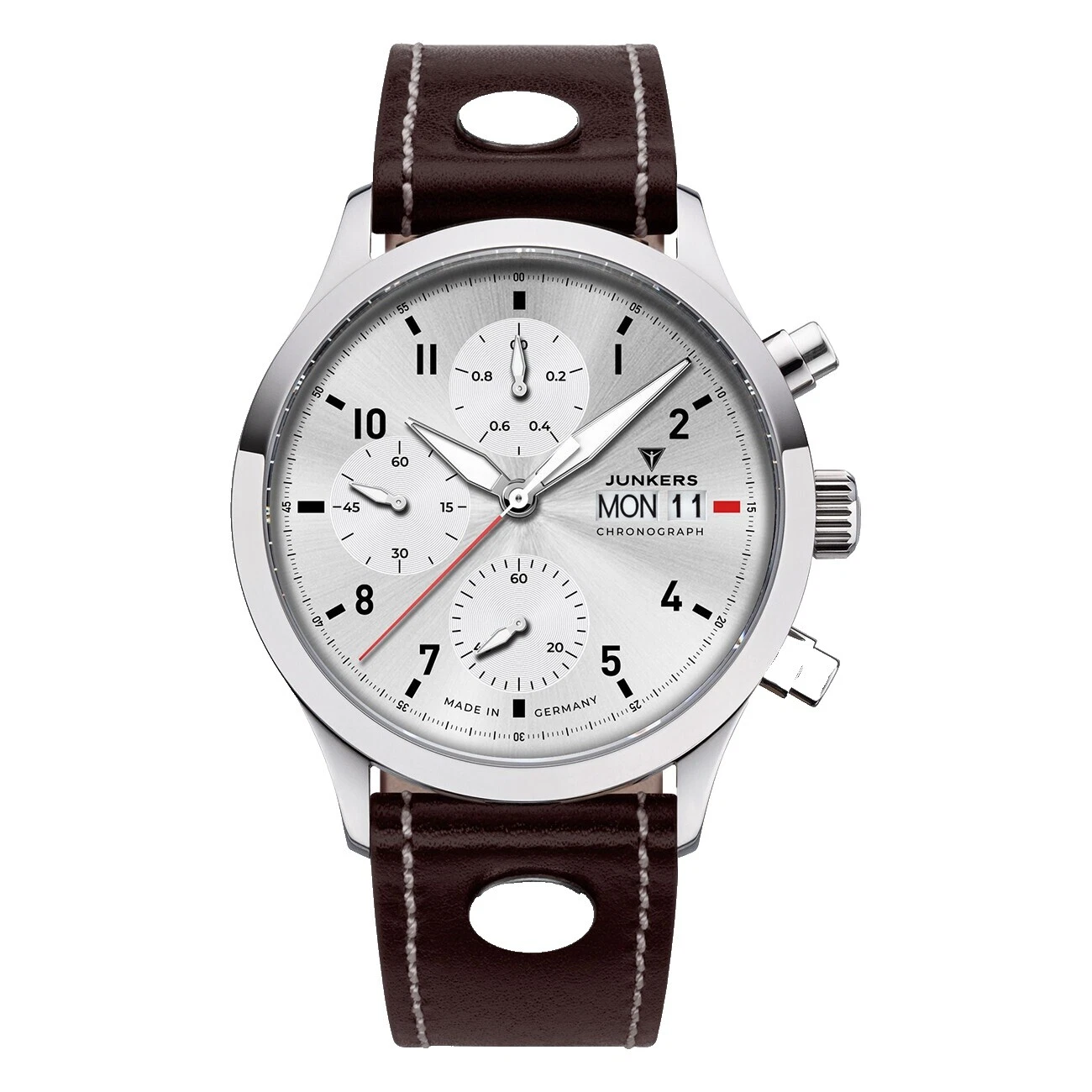 Caja de acero inoxidable Relojes de pulsera con cronógrafo Junkers