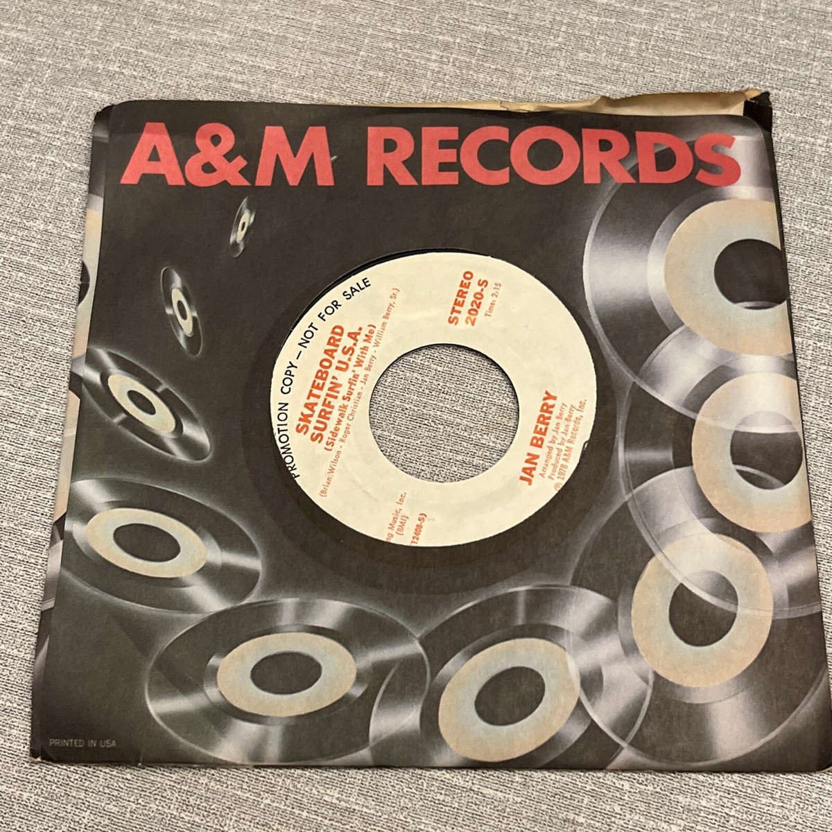 ティムフィーアン RARE 45 RPM RECORD: PROMO Skateboard Surfin' U.S.A., Jan