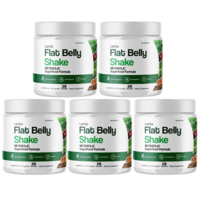 Lanta Flat Belly Shake for Men Women - Official Formula - 5 Tubs