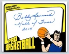 Bobby Leonard Authentic Autographed Signed Basketball Legends Signature Card