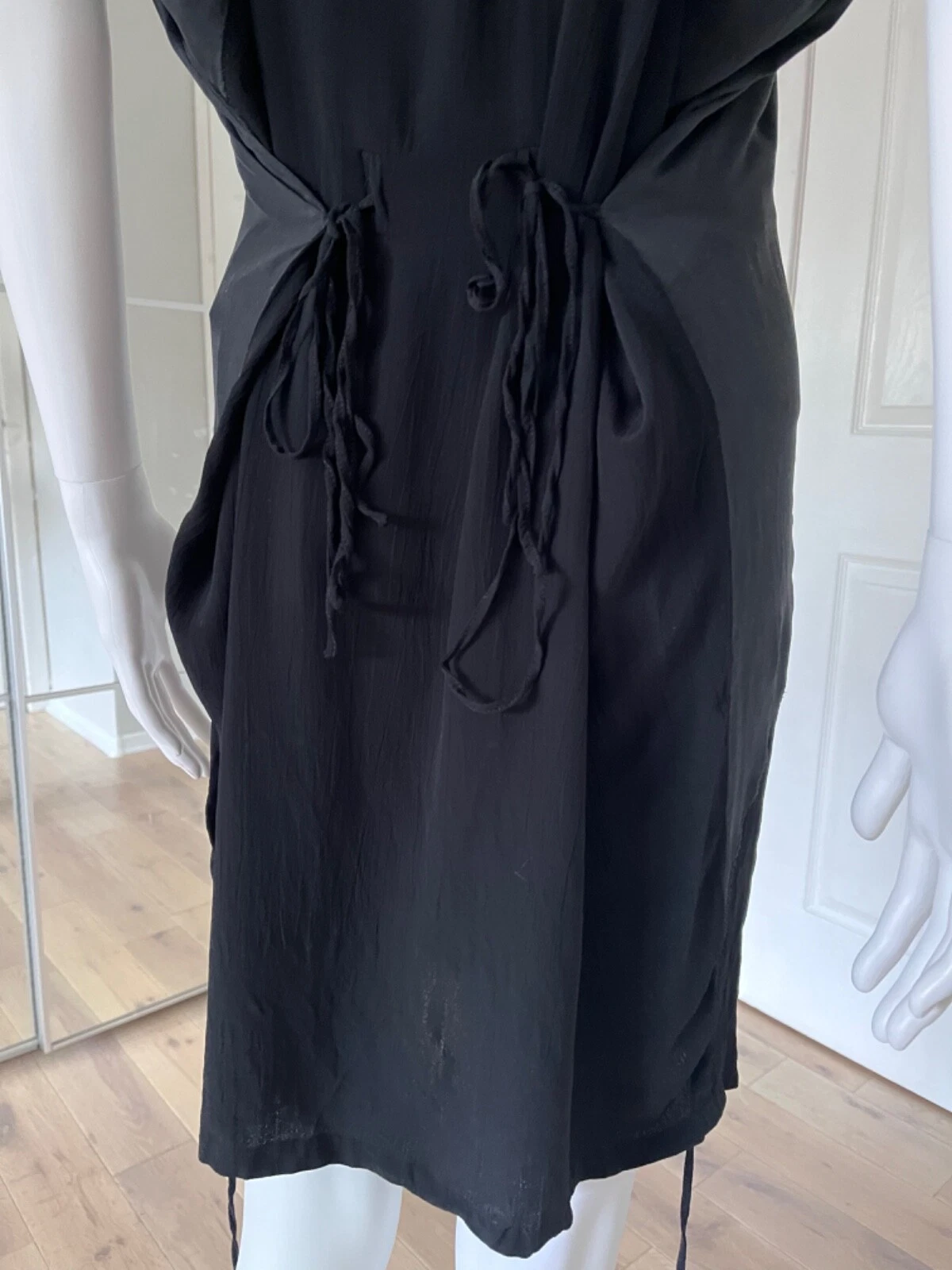 ACNE STUDIOS Abito ACNE Fluxus viscosa seta poliestere girocollo tunica nera taglia 40