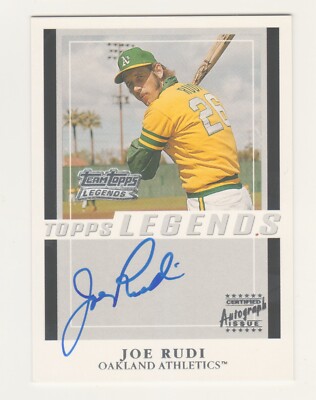 2003 Topps TEAM TOPPS LEGENDS AUTOGRAPH #TT-JR JOE RUDI ON CARD AUTO Oakland A's