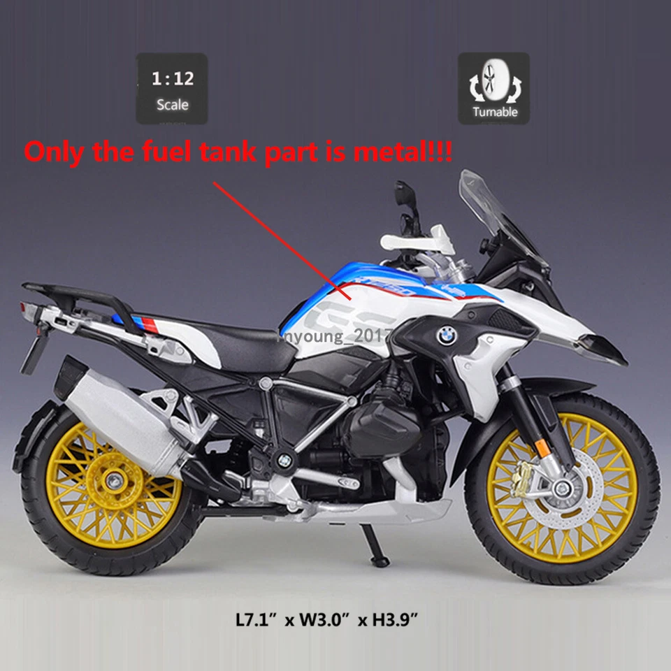 1/12 BMW	R1250 GS 2018 Motorcycle Model Toy Diecast Toy Vehicle for Boys Toys - Image 2 of 4