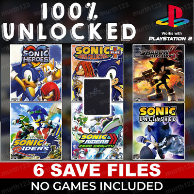 Sonic Heroes Mega Collection PLUS Shadow Riders Unleashed PS2 Memory Card Save