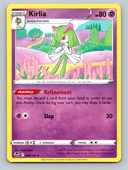 2022 Pokemon Card Silver Tempest Kirlia 68/195