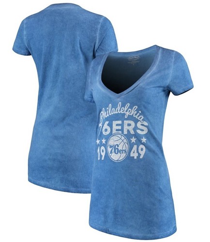 Philadelphia 76ers Majestic Threads City Over Pop Premium Royal V-Neck T-Shirt