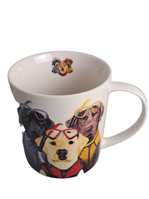 PPD Two Can Art THREE DOGS with SNORKELS Bone China Labrador Mug