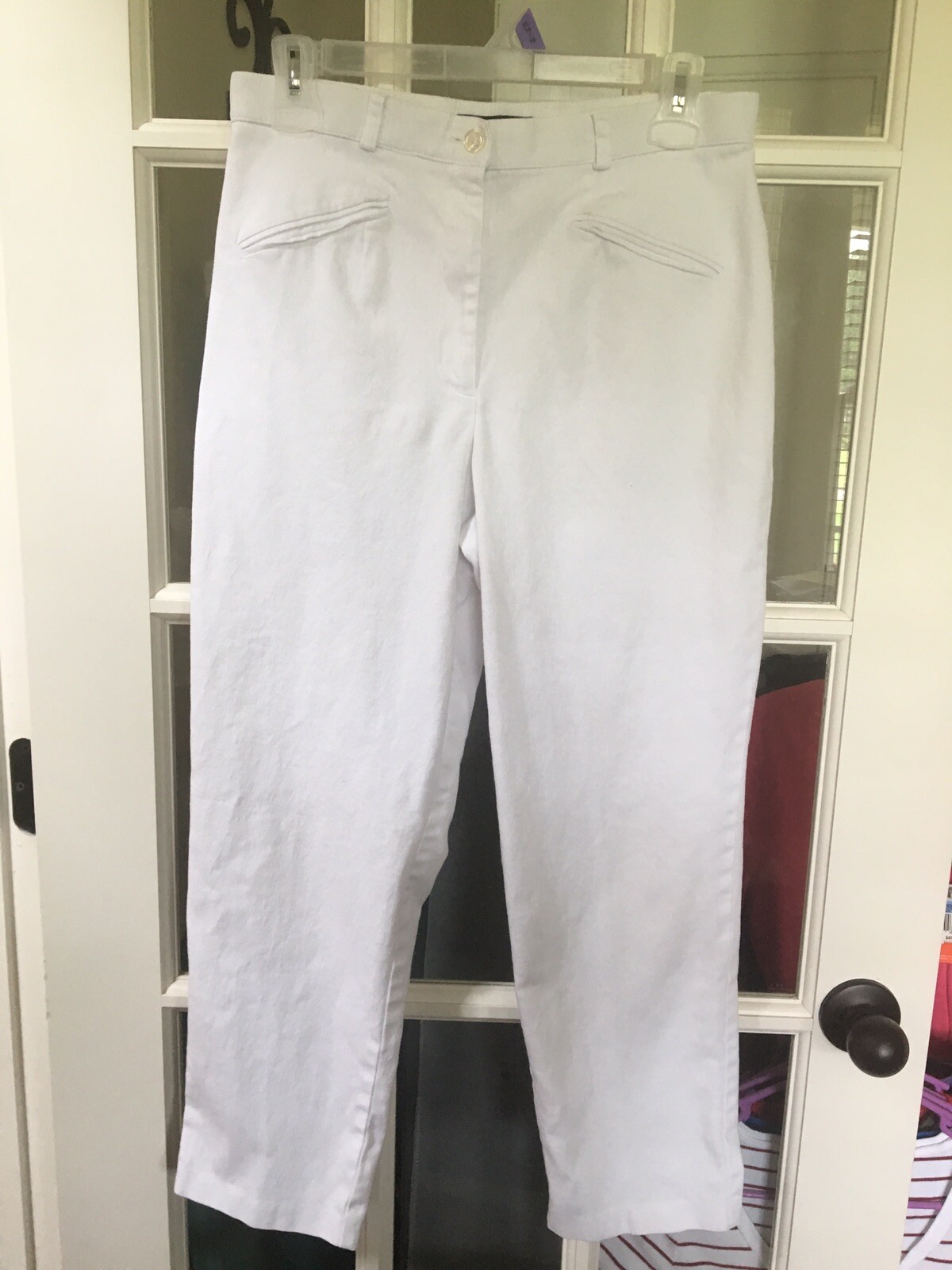 Relativity Ladies White Stretch Cotton Blend Pants EU… Gem