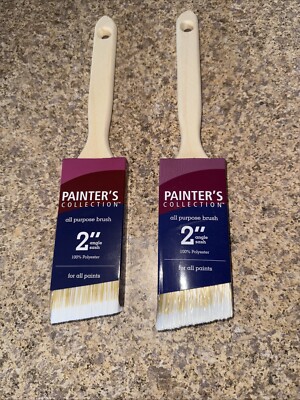 Lot 2 Painter's collection 2'' angle sash all purpose paint brush Wooden Handle