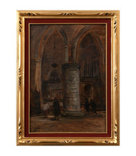 UMBERTO ZIVERI ( 1891-1971) Quadro Dipinto OLIO SU TELA S. Eustorgio Milano 1967