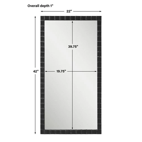 Uttermost Dandridge Contemporary Iron and MDF Mirror in Matte Black/Silver - Picture 7 of 7