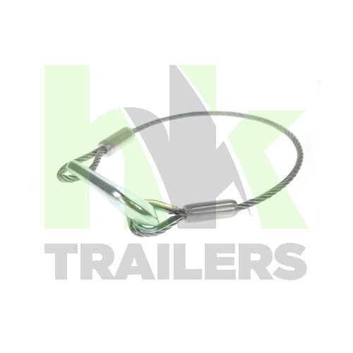 Trailer Secondary Coupling, Safety Cable, Unbraked, 5mm x 400mm, Maypole